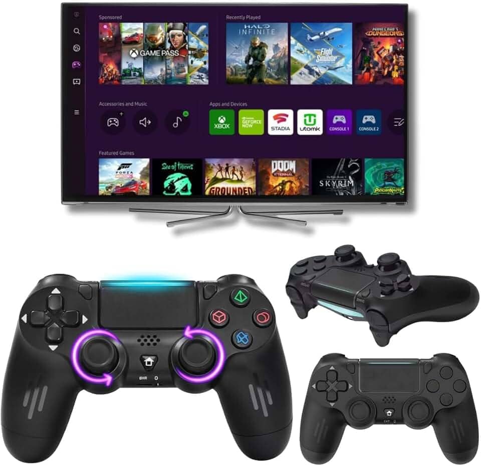 Controle Sem Fio Bluetooth Joystick Compatível Com PS4 Slim Pro PC Gamer Playstation