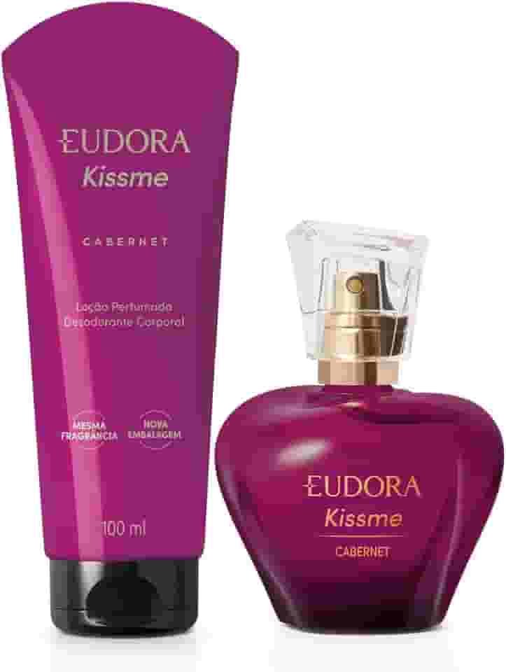 Eudora Kit Kiss Me Cabernet: Desodorante Colônia 50ml + Loção Corporal 100ml