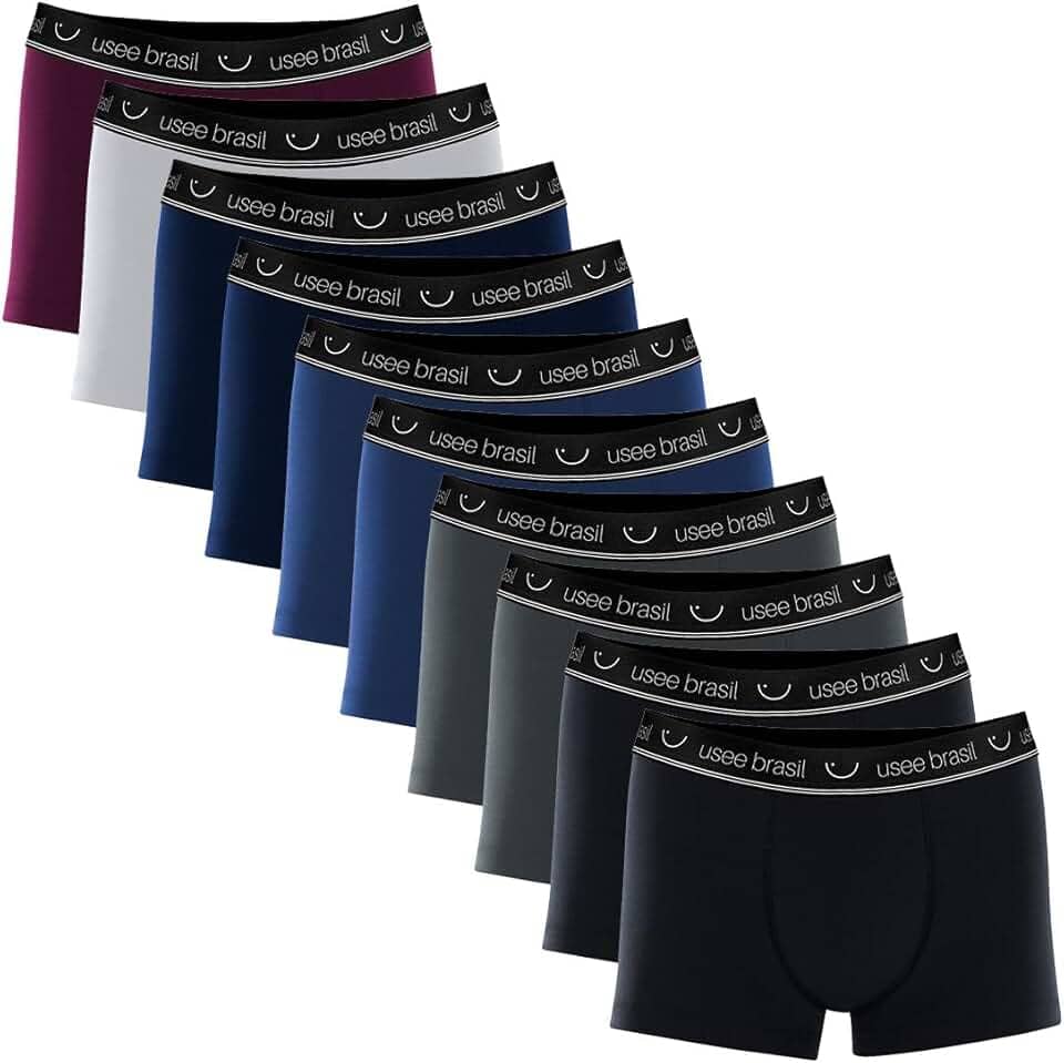 Kit Com 10 Cuecas Boxer Algodão Adulto Usee Brasil