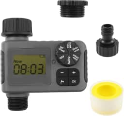 Temporizador de irrigação, temporizador de água programável para mangueira de jardim ao ar livre, atraso de chuva, rega manual e controle automático de irrigação, temporizador de mangueira para