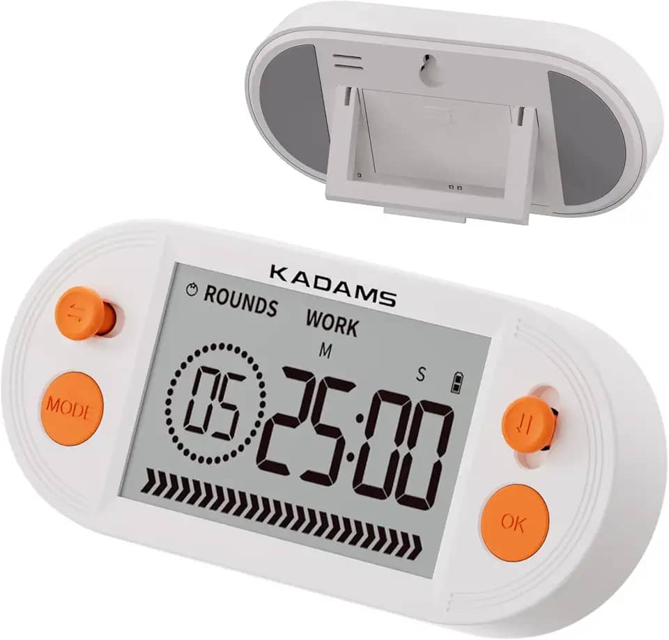 KADAMS Pomodoro, temporizador de produtividade com contagem regressiva de intervalos para preparação de exames, temporizador de academia para exercícios, HIIT Tabata, temporizador com suporte de ímãs