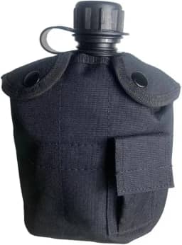 Cantil Tatico Militar Com Caneca De Aluminio E Capa Multicor (Preto)