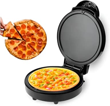 Mini Forno Elétrico Grill Redondo 1000W - 110v – Compacto, Portátil, Cozimento Duplo, Ideal para Pizza, Torta, Ovos, Churrasco e Lanches Rápidos