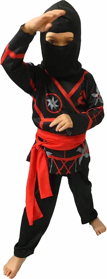Fantasia Ninja Samurai Infantil Criança Capuz Espada
