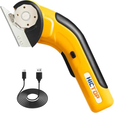 Tesoura elétrica HICTOP Cortador de papelão sem fio para serviços pesados com trava de segurança Tesoura elétrica recarregável de 4,2 V para papelão, carpete, couro, plástico, tecido, artesanato