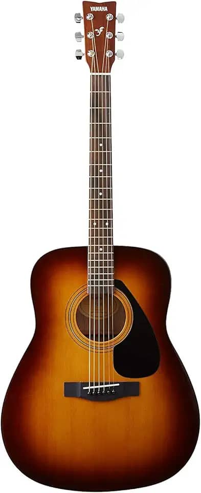 Yamaha F310 – Guitarra acústica de corda de aço tamanho completo – Corpo ocidental tradicional – Sunburst marrom tabaco
