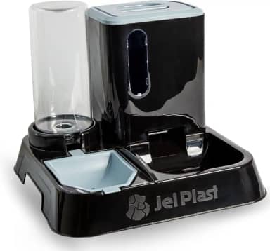 Comedouro Bebedouro Premium Automático Gato Cachorro 1L Jelplast (Preto)