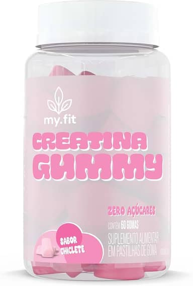 Creatina Gummy, Sabor Chiclete (60 Gomas) 3g de Creatina por Dose, Zero Açúcar - My Fit