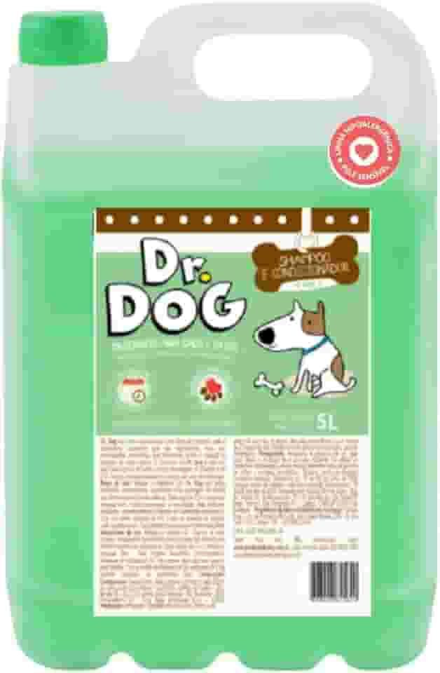 Shampoo & condicionador Cães e Gatos Dr. Dog 5x1 5 Litros Pets peles sensíveis, Xampu Hipoalergênico, Antialérgico, Não Arde os Olhos, Pet shop, Fragrância Suave, Alto rendimento