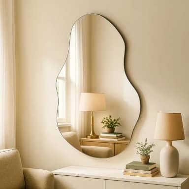 Espelho Orgânico Lopazzi 70x50cm Polido Decorativo – Design Moderno para Quarto, Sala e Banheiro