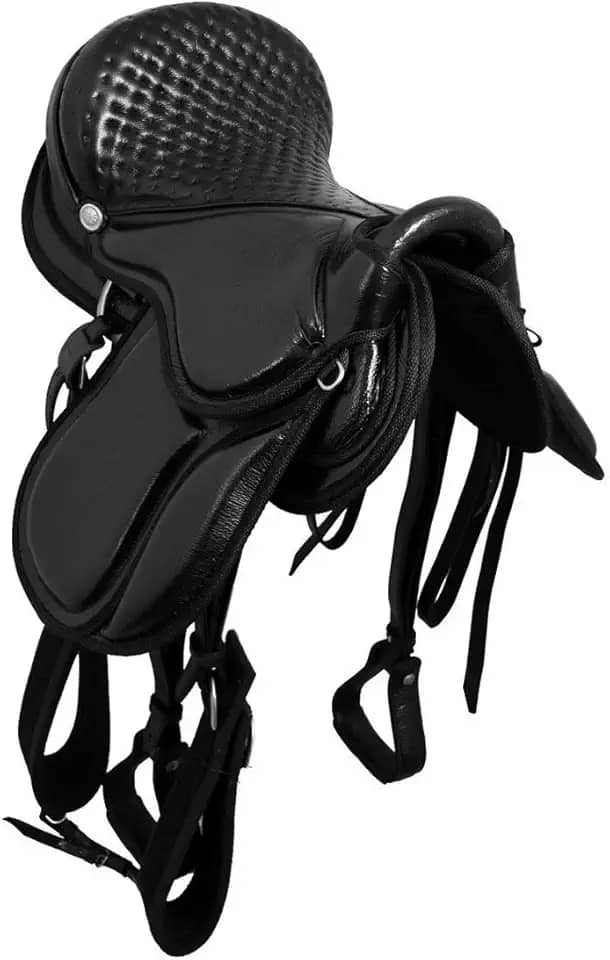 Cela para Cavalo Australiana Gel Preta Couro - Preta