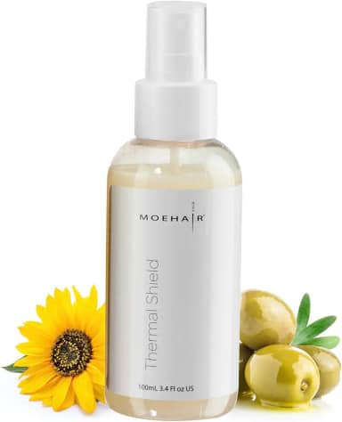 MOEHAIR Spray Protetor Térmico Para Cabelos - Tamanho Viagem (3,4 Fl Oz), Chapinha Com Proteção Térmica, Secador