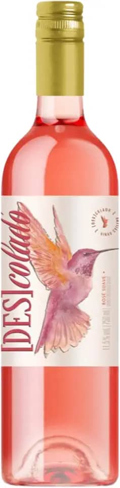Descolado, Vinho Rose blend Suave, Cabernet Sauvignon, Syrah e Moscatel, Chileno, Invina, 750ml