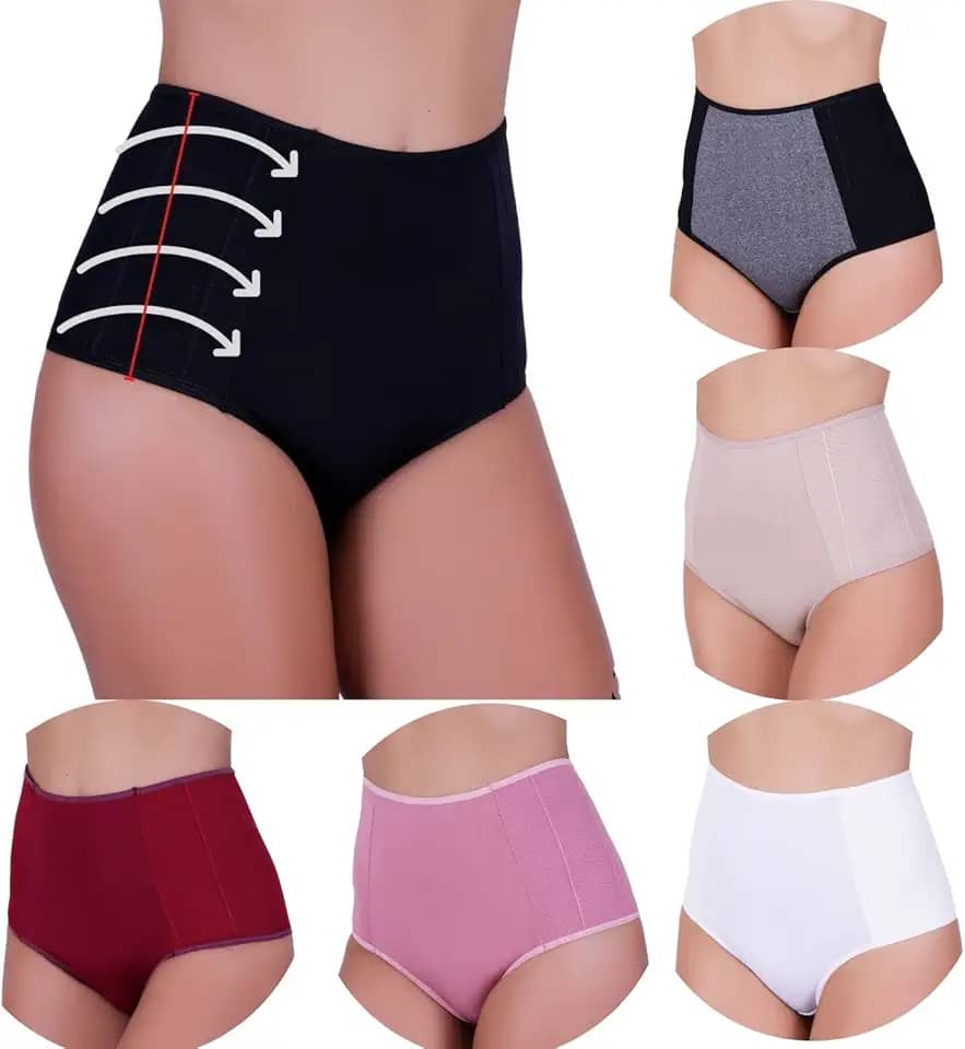 KIT 6 CALCINHA POS PARTO CINTURA ALTA MODELADORA ANTI CULOTE CONFORTO
