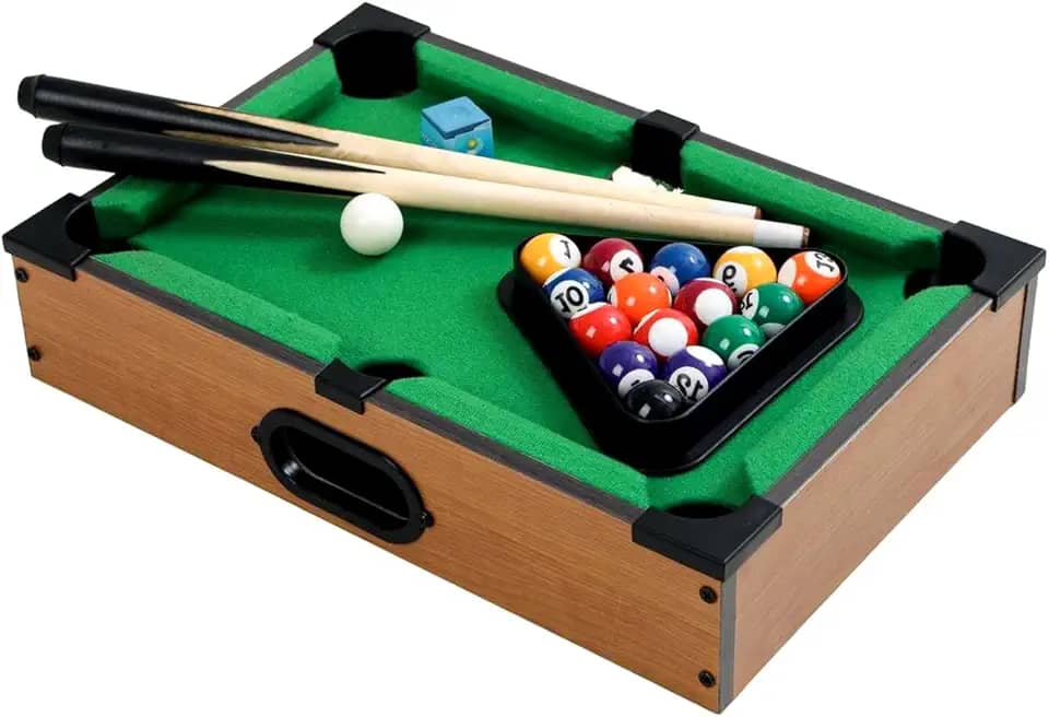 Mini mesa de sinuca para festa, jogo de tabuleiro de madeira para festival familiar