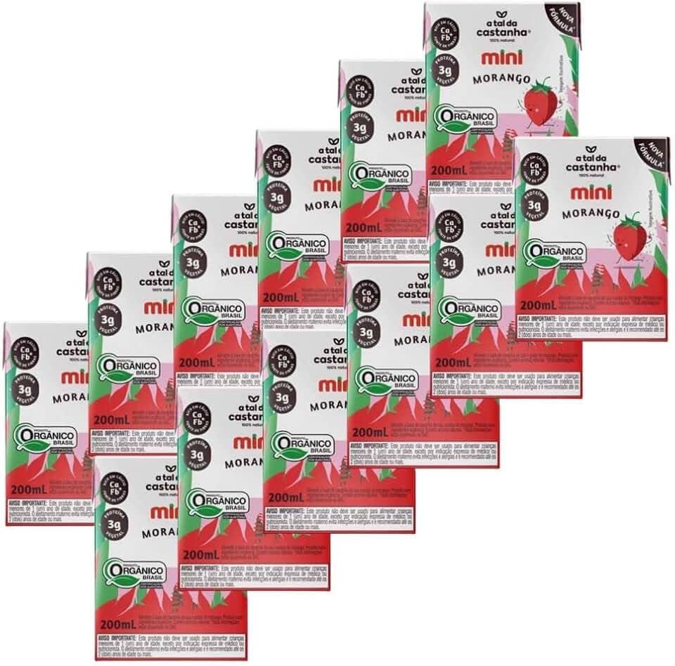 Bebida Mini Morango A Tal Da Castanha 12 Unidades De 200ml