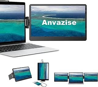 Anvazise Monitor Portátil,Extensor De Tela Para Notebook, 1080P, FHD Tela Portatil, Plug And Play, HDMI USB C para PC Mac Telefone Xbox Switch PS5