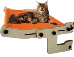 Prateleira cama janela gato