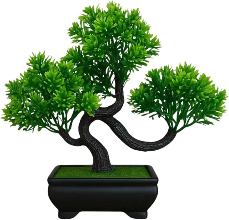 Árvore Bonsai Artificial Decorativa, Vaso Escuro, Modelo Abundância