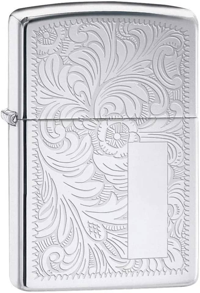 Zippo Isqueiro de bolso cromado veneziano de alto polimento