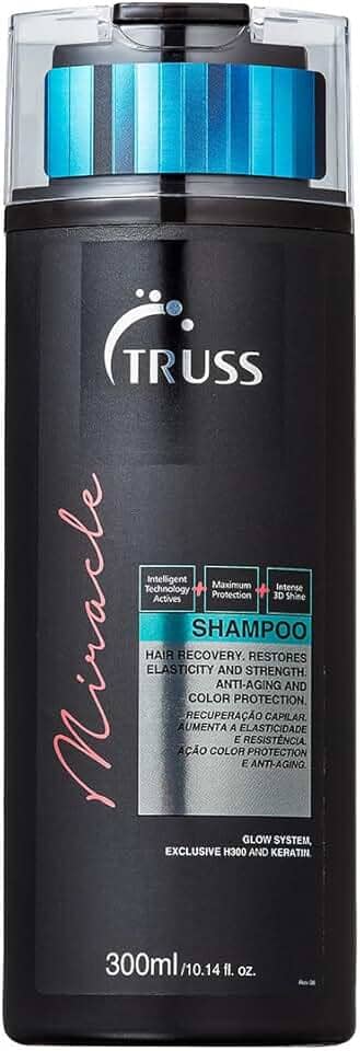 Truss Shampoo Miracle | Limpeza Suave e Reconstrução com Brilho 3D e Ação Anti-Aging | 300ml