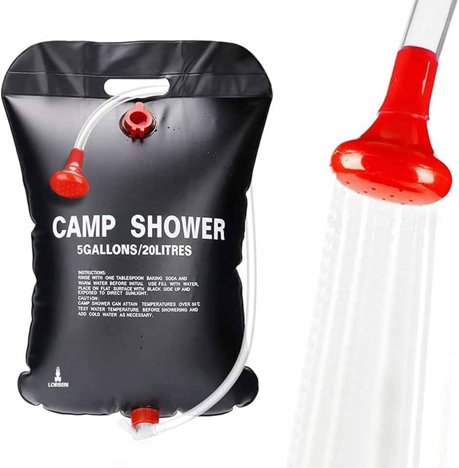 Chuveiro Ducha Portátil 20 Litros Lorben Camping Acampamento Aquecimento Solar Água Quente ou Fria