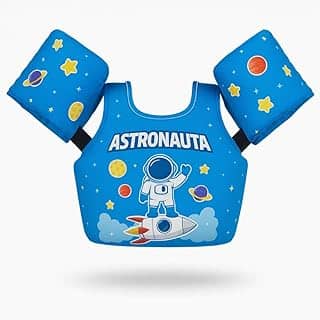 Boia Infantil Tipo Colete (Flutuador) Não Fura, Ajustável, Não-Inflável – Modelo Astronauta Azul