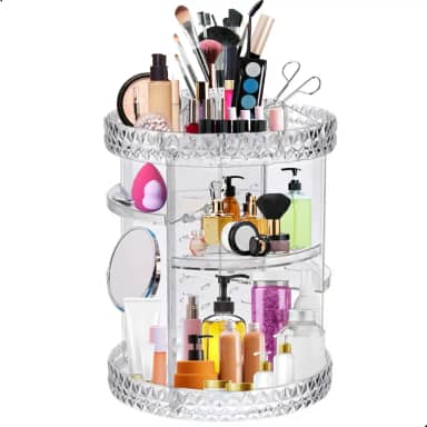 Acrílico Store Organizador Giratório Diamond Transparente 28Cm