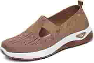 Tênis De Caminhada Feminino Ortopédico De Malha Tênis De corrida Esportivo Atlético Sapatilhas sem cadarço Confortável Respirável