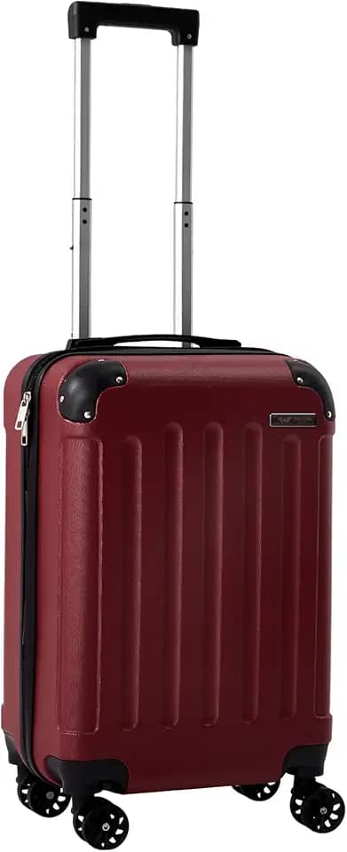 Mala de Bordo ABS Falcon Line SF24 (Bordô) | Bagagem de Mão Dimensões Padrão ANAC até 10kg, 4 Rodinhas 360°, Cadeado com Senha | Mala de viagem 10 kg, Divisória Interna com Zíper, Elástico de Fixação