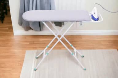 Genérico Tábua de Passar Roupa Com Suporte para Ferro e 3 Regulagens de Altura - Madeira Ecológica - 90 cm x 34 cm x 90 cm