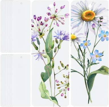 PLIGREAT 100 marcadores de página aquarela, 4 x 13 cm, marcadores em branco, 300 g, cartões de papel aquarela pintáveis com bloco de marcador de página para pintura faça-você-mesmo, caligrafia e