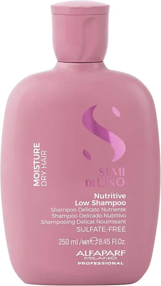 Alfaparf Milano Semi Di Lino Moisture Shampoo - Hidrata, nutre e amacia – Sem sulfato - Para cabelos secos – Seguro em cabelos coloridos - Qualidade profissional de salão 250ml