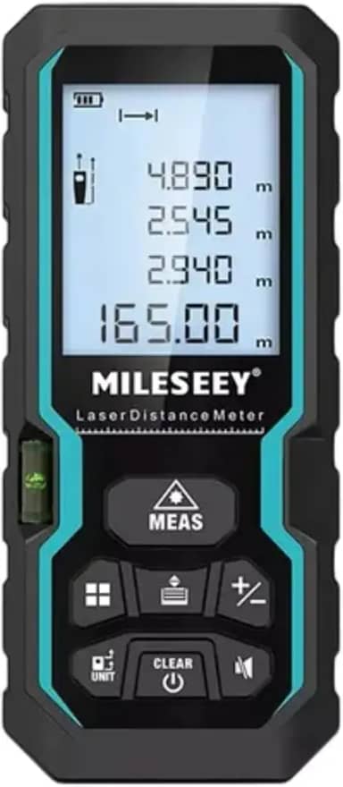 Trena Laser Digital Profissional, Fita Métrica Digital a Laser, Medidor Digital de Distância, Área, Volume, Ângulos e Nível. Modelo S6 de 40, 50, 60, 80, 100 e 120 m de Alcance (Precisão ±2 mm)