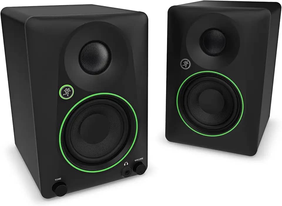 Mackie CR4.5 Monitores de estúdio alimentados por referência criativa de 11,4 cm com botão de tom e interruptor de localização — Alto-falantes ativos para produção de música, computador de mesa,