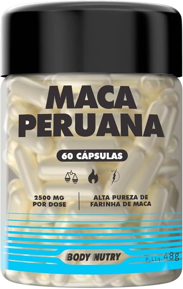Maca Peruana Premium 2500mg Por Dose Lepidium Meyenii 100% Pura Natural Pote 60 Cápsulas Matéria Prima Importada Homens Mulheres Suplemento Cáps | Energia Resistência - Body Nutry