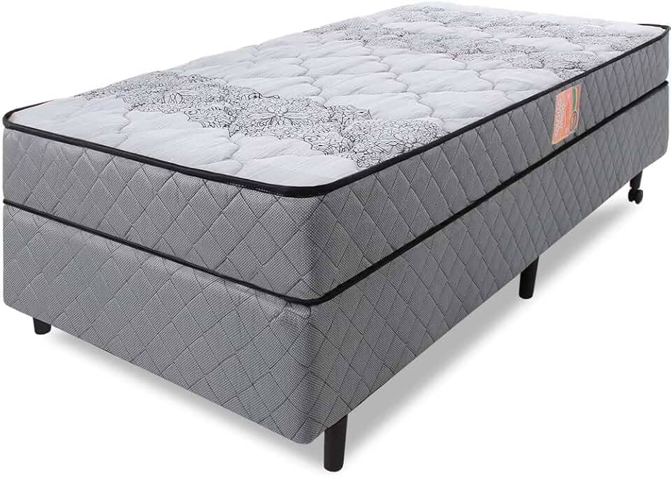 Cama Box Colchão Solteirão Firme Espuma D33 Antialérgico Certificado 97x203x51cm - BF Colchões