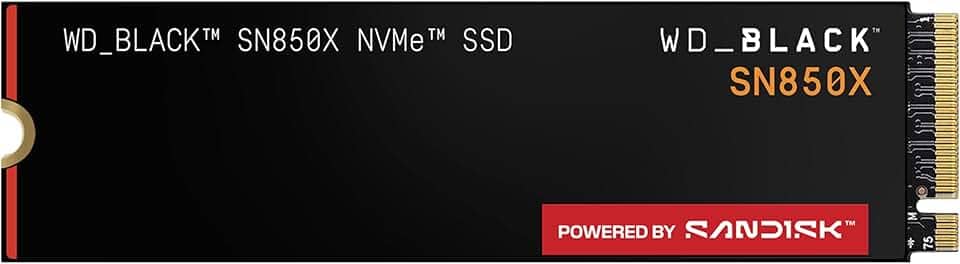 WD_BLACK, SSD SN850x 2TB NVMe M.2 2280 (Leitura até 7300MB/s e Gravação até 6600MB/s)
