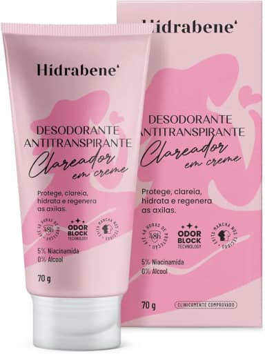 Hidrabene Desodorante Antitranspirante Clareador Creme 70g