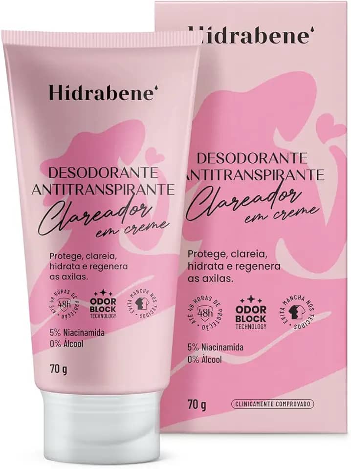 Hidrabene Desodorante Antitranspirante Clareador Creme 70g