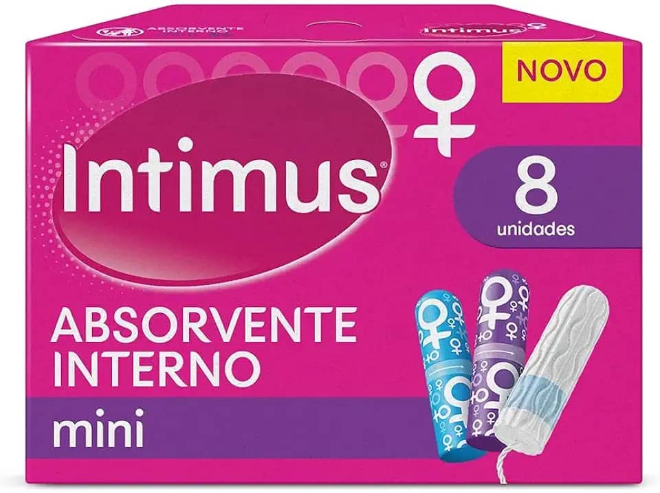 Intimus Absorvente Interno Mini, 8 Unidades, Branco