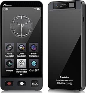 Dispositivo tradutor de idiomas offline, Tradutor instantâneo M80 ChatGPT sem necessidade de WiFi, tradução de voz em tempo real bidirecional, gravação e foto AI Tradutor para viagens de aprendizagem