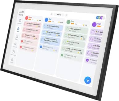 SUNGOOYUE Calendário Digital Inteligente, Porta-retratos Com Tela Sensível Ao Toque de 15,6 Espaços e Organizador Familiar para Montagem na Parede de Escritório Doméstico ou Suporte de (Moldura Preta)