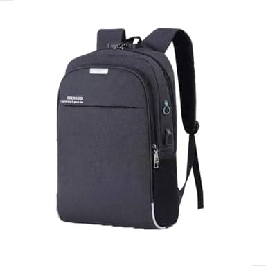 Mochila Executiva Antifurto com Porta USB e Saída para Fone – Impermeável, Cadeado com Senha, Alças Acolchoadas, Bolso Refletivo e Compartimento para Notebook de até 15,6