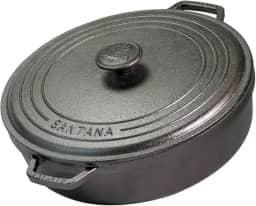 Panela De Ferro Fundido 3,9 L Risoto Risoteira 28 Cm Com Tampa