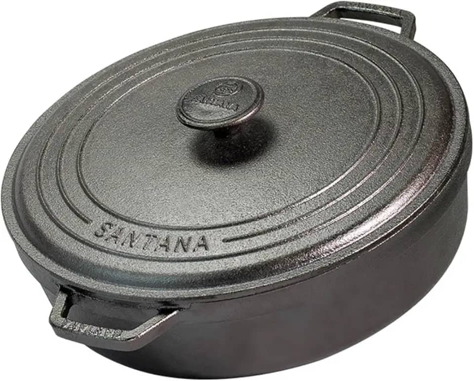 Panela De Ferro Fundido 3,9 L Risoto Risoteira 28 Cm Com Tampa