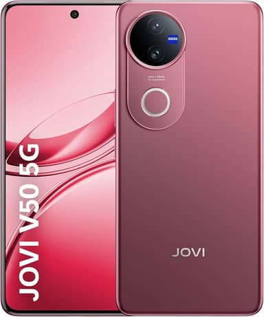 Smartphone JOVI V50 5G 512GB 12GB RAM, Câmeras ZEISS 50MP OIS. AMOLED 120Hz, Bateria 6000mAh, Carregamento Rápido 90W, Snapdragon 7 Gen3, Android 15, Vermelho Âncora