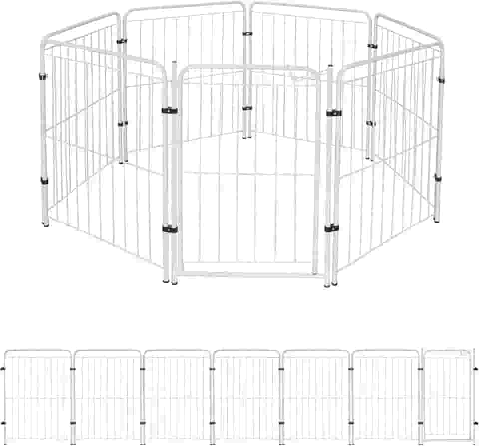 Cercado Para Cachorro Caes Cercadinho Pet Shop 6 Modulos Cor:Branco