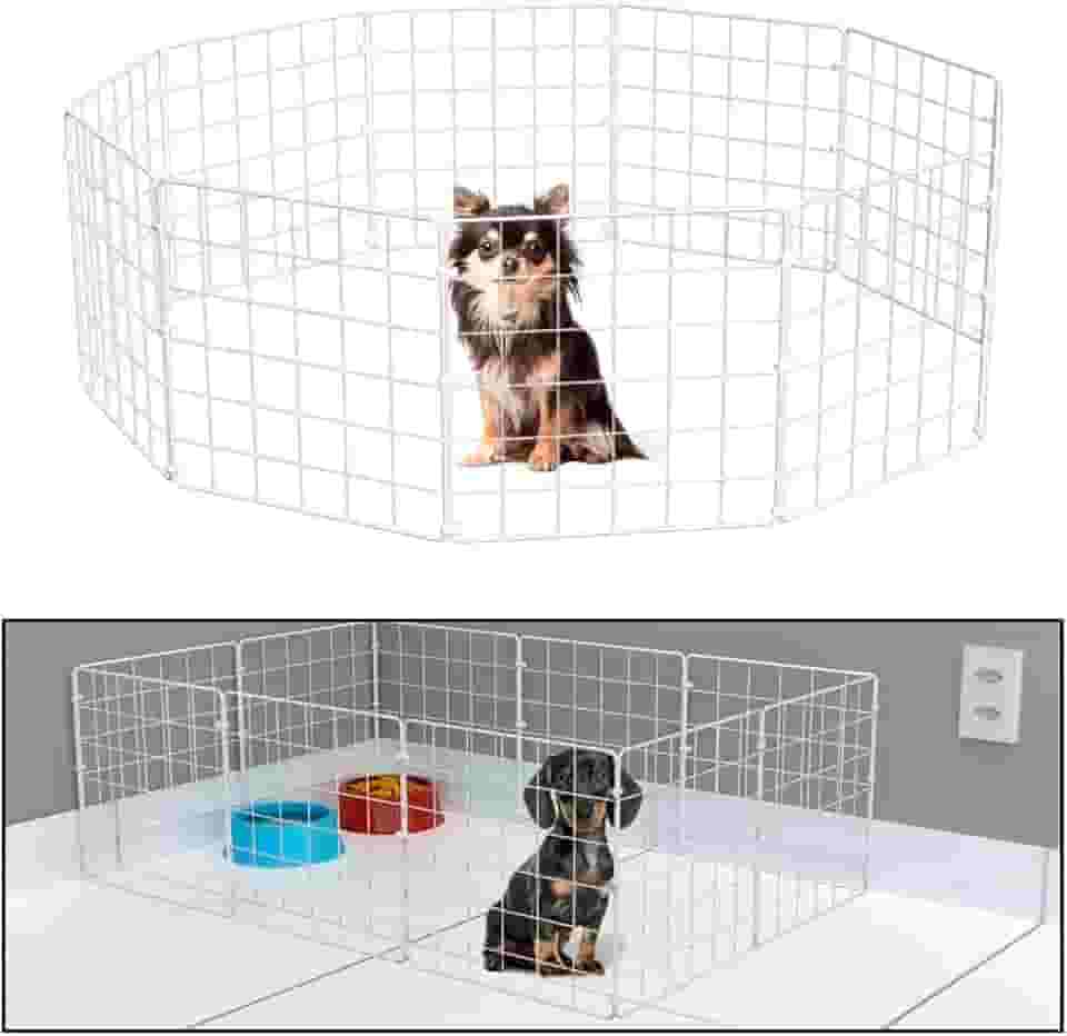 Cercadinho Pet Dobravel Móvel Articulado Cachorro Pequeno Porte Gato 10 Telas 30cm Branco