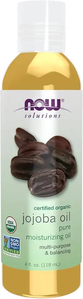 Agora soluções, óleo de jojoba orgânico, óleo multiuso hidratante para rosto, cabelo e corpo, 4 onças